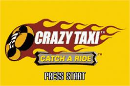 Title screen of Crazy Taxi: Catch a Ride on the Nintendo Game Boy Advance.