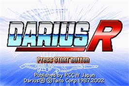 Title screen of Darius R on the Nintendo Game Boy Advance.