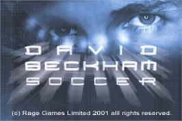 Title screen of David Beckham Soccer on the Nintendo Game Boy Advance.
