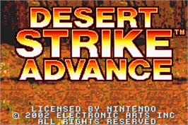 Title screen of Desert Strike: Return to the Gulf on the Nintendo Game Boy Advance.