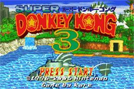 Title screen of Donkey Kong 3 on the Nintendo Game Boy Advance.