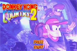 Title screen of Donkey Kong Country 2: Diddy's Kong Quest on the Nintendo Game Boy Advance.