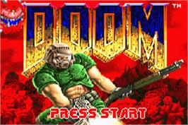 Title screen of Doom on the Nintendo Game Boy Advance.