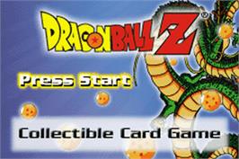 Title screen of Dragonball Z Collectible Card Game on the Nintendo Game Boy Advance.