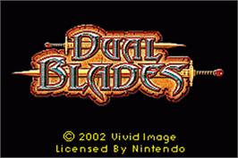 Title screen of Dual Blades on the Nintendo Game Boy Advance.
