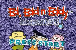 Title screen of Ed, Edd n Eddy: Jawbreakers on the Nintendo Game Boy Advance.