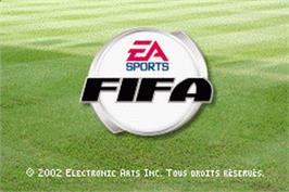 Title screen of FIFA 2003 on the Nintendo Game Boy Advance.
