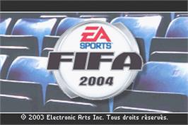 Title screen of FIFA 2004 on the Nintendo Game Boy Advance.