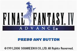 Title screen of Final Fantasy 2 on the Nintendo Game Boy Advance.