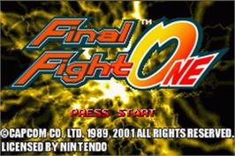Title screen of Final Fight on the Nintendo Game Boy Advance.