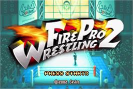 Title screen of Fire Pro Wrestling 2 on the Nintendo Game Boy Advance.