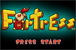 Title screen of Fortress on the Nintendo Game Boy Advance.