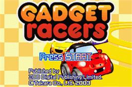 Title screen of Gadget Racers on the Nintendo Game Boy Advance.
