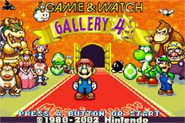 Title screen of Game & Watch Gallery 4 on the Nintendo Game Boy Advance.