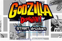 Title screen of Godzilla: Domination on the Nintendo Game Boy Advance.