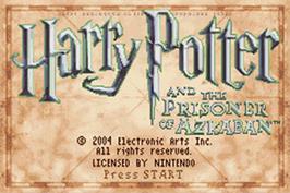 Title screen of Harry Potter and the Prisoner of Azkaban on the Nintendo Game Boy Advance.
