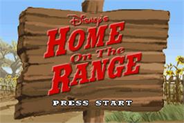 Title screen of Home on the Range on the Nintendo Game Boy Advance.