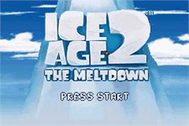 Title screen of Ice Age 2: The Meltdown on the Nintendo Game Boy Advance.