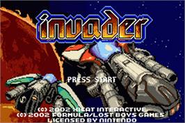 Title screen of Invader on the Nintendo Game Boy Advance.