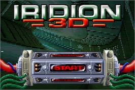 Title screen of Iridion 3D on the Nintendo Game Boy Advance.