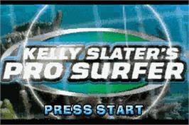 Title screen of Kelly Slater's Pro Surfer on the Nintendo Game Boy Advance.