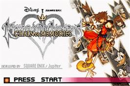 Title screen of Kingdom Hearts: Chain of Memories on the Nintendo Game Boy Advance.