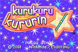 Title screen of Kuru Kuru Kururin on the Nintendo Game Boy Advance.