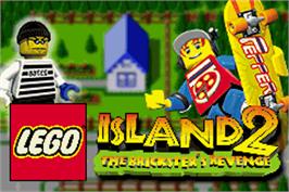 Title screen of LEGO Island 2: The Brickster's Revenge on the Nintendo Game Boy Advance.
