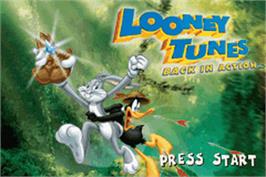 Title screen of Looney Tunes Back in Action on the Nintendo Game Boy Advance.
