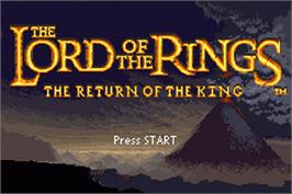 Title screen of Lord of the Rings: The Return of the King on the Nintendo Game Boy Advance.