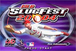 Title screen of MLB SlugFest 20-04 on the Nintendo Game Boy Advance.