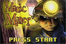 Title screen of Manic Miner on the Nintendo Game Boy Advance.