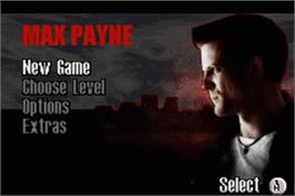 Title screen of Max Payne on the Nintendo Game Boy Advance.