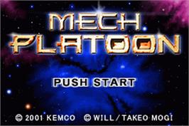 Title screen of Mech Platoon on the Nintendo Game Boy Advance.