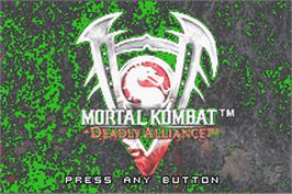 Title screen of Mortal Kombat: Deadly Alliance on the Nintendo Game Boy Advance.