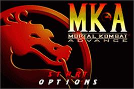 Title screen of Mortal Kombat Advance on the Nintendo Game Boy Advance.