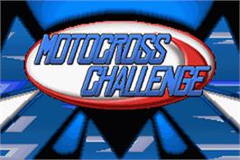 Title screen of Motocross Challenge on the Nintendo Game Boy Advance.