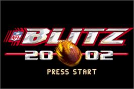 Title screen of NFL Blitz 20-02 on the Nintendo Game Boy Advance.