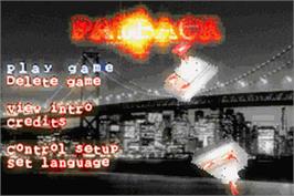 Title screen of Payback on the Nintendo Game Boy Advance.