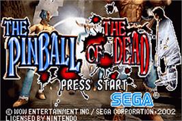 Title screen of Pinball of the Dead on the Nintendo Game Boy Advance.