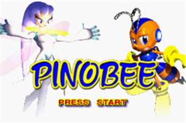 Title screen of Pinobee: Wings of Adventure on the Nintendo Game Boy Advance.