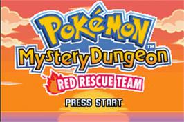 Title screen of Pokemon Mystery Dungeon: Red Rescue Team on the Nintendo Game Boy Advance.