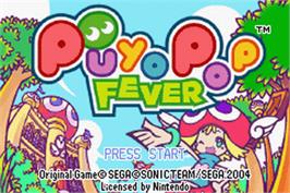 Title screen of Puyo Pop Fever on the Nintendo Game Boy Advance.