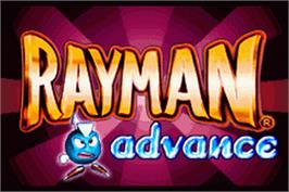 Title screen of Rayman: Hoodlum's Revenge on the Nintendo Game Boy Advance.