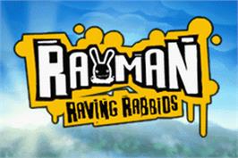 Title screen of Rayman Raving Rabbids on the Nintendo Game Boy Advance.