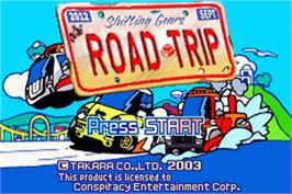 Title screen of Road Trip: Shifting Gears on the Nintendo Game Boy Advance.