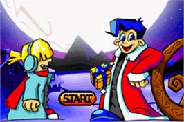 Title screen of Santa Claus Jr. Advance on the Nintendo Game Boy Advance.