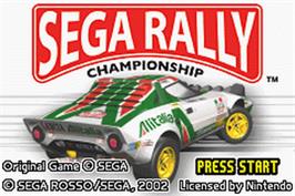 Title screen of Sega Rally Championship on the Nintendo Game Boy Advance.