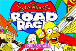 Title screen of Simpsons: Road Rage on the Nintendo Game Boy Advance.