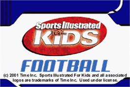 Title screen of Sports Illustrated for Kids: Football on the Nintendo Game Boy Advance.